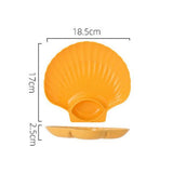 Maxbell Seasoning Dish with Sauce Compartment for Tomato Sauce Sushi Appetizer Yellow