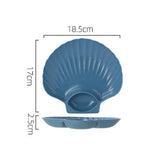 Maxbell Seasoning Dish with Sauce Compartment for Tomato Sauce Sushi Appetizer Blue