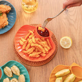 Maxbell Seasoning Dish with Sauce Compartment for Tomato Sauce Sushi Appetizer Orange