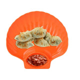 Maxbell Seasoning Dish with Sauce Compartment for Tomato Sauce Sushi Appetizer Orange