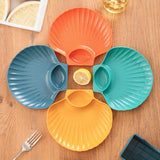Maxbell Seasoning Dish with Sauce Compartment for Tomato Sauce Sushi Appetizer Orange
