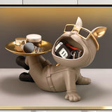 Maxbell Dog Storage Tray Statue Desk Sundries Container Cosmetic Storage Tray Bowl Beige