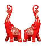 Maxbell Elephant Statues Sculpture for Home Decoration Housewarming Gifts Red