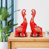 Maxbell Elephant Statues Sculpture for Home Decoration Housewarming Gifts Red