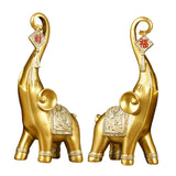 Maxbell Elephant Statues Sculpture for Home Decoration Housewarming Gifts Aureate