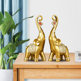 Maxbell Elephant Statues Sculpture for Home Decoration Housewarming Gifts Aureate