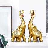 Maxbell Elephant Statues Sculpture for Home Decoration Housewarming Gifts Aureate