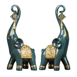 Maxbell Elephant Statues Sculpture for Home Decoration Housewarming Gifts Blue