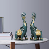 Maxbell Elephant Statues Sculpture for Home Decoration Housewarming Gifts Blue