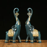 Maxbell Elephant Statues Sculpture for Home Decoration Housewarming Gifts Blue