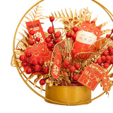 Maxbell Simulation Chinese Flower Iron Basket New Year Ornament Accessory Lifelike