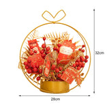 Maxbell Simulation Chinese Flower Iron Basket New Year Ornament Accessory Lifelike