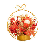 Maxbell Simulation Chinese Flower Iron Basket New Year Ornament Accessory Lifelike