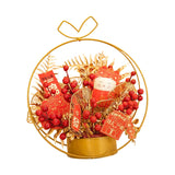 Maxbell Simulation Chinese Flower Iron Basket New Year Ornament Accessory Lifelike