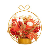 Maxbell Simulation Chinese Flower Iron Basket New Year Ornament Accessory Lifelike