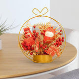 Maxbell Simulation Chinese Flower Iron Basket New Year Ornament Accessory Lifelike