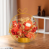 Maxbell Simulation Chinese Flower Iron Basket New Year Ornament Accessory Lifelike