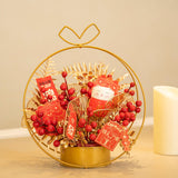 Maxbell Simulation Chinese Flower Iron Basket New Year Ornament Accessory Lifelike