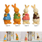 Maxbell Rabbit Bunny Figurine Crafts Sculpture Gift Decorative Cabinet Lawn Style A