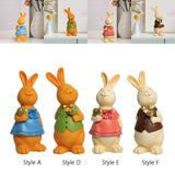 Maxbell Rabbit Bunny Figurine Crafts Sculpture Gift Decorative Cabinet Lawn Style A