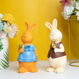 Maxbell Rabbit Bunny Figurine Crafts Sculpture Gift Decorative Cabinet Lawn Style A