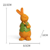 Maxbell Rabbit Bunny Figurine Crafts Sculpture Gift Decorative Cabinet Lawn Style D