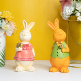 Maxbell Rabbit Bunny Figurine Crafts Sculpture Gift Decorative Cabinet Lawn Style D