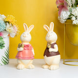 Maxbell Rabbit Bunny Figurine Crafts Sculpture Gift Decorative Cabinet Lawn Style E