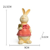 Maxbell Rabbit Bunny Figurine Crafts Sculpture Gift Decorative Cabinet Lawn Style E