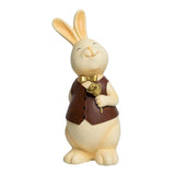 Maxbell Rabbit Bunny Figurine Crafts Sculpture Gift Decorative Cabinet Lawn Style F