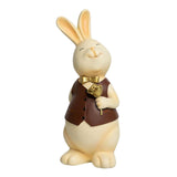Maxbell Rabbit Bunny Figurine Crafts Sculpture Gift Decorative Cabinet Lawn Style F