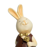 Maxbell Rabbit Bunny Figurine Crafts Sculpture Gift Decorative Cabinet Lawn Style F