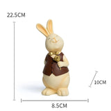Maxbell Rabbit Bunny Figurine Crafts Sculpture Gift Decorative Cabinet Lawn Style F
