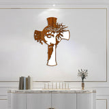 Maxbell Crucifix Statue Jesus Wall Hanging Wooden Cross for Bedroom Home Living Room