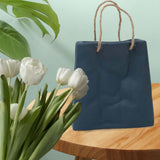 Maxbell Portable Ceramic Flower Vase Desktop Vase Boho for Office Mantel Events blue