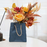 Maxbell Portable Ceramic Flower Vase Desktop Vase Boho for Office Mantel Events blue