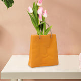 Maxbell Portable Ceramic Flower Vase Desktop Vase Boho for Office Mantel Events yellow