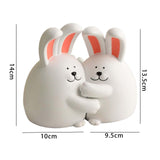 Maxbell Cute Animal Decorative Bookends Resin Animal Figurines for Cabinet Home Rabbit