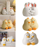 Maxbell Cute Animal Decorative Bookends Resin Animal Figurines for Cabinet Home Rabbit