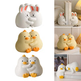 Maxbell Cute Animal Decorative Bookends Resin Animal Figurines for Cabinet Home Rabbit