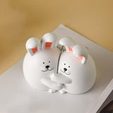 Maxbell Cute Animal Decorative Bookends Resin Animal Figurines for Cabinet Home Rabbit