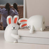Maxbell Cute Animal Decorative Bookends Resin Animal Figurines for Cabinet Home Rabbit