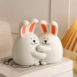 Maxbell Cute Animal Decorative Bookends Resin Animal Figurines for Cabinet Home Rabbit