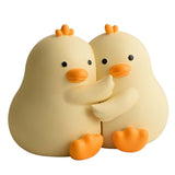 Maxbell Cute Animal Decorative Bookends Resin Animal Figurines for Cabinet Home Yellow Duck
