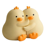 Maxbell Cute Animal Decorative Bookends Resin Animal Figurines for Cabinet Home Yellow Duck