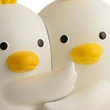 Maxbell Cute Animal Decorative Bookends Resin Animal Figurines for Cabinet Home White Duck