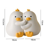 Maxbell Cute Animal Decorative Bookends Resin Animal Figurines for Cabinet Home White Duck
