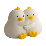 Maxbell Cute Animal Decorative Bookends Resin Animal Figurines for Cabinet Home White Duck