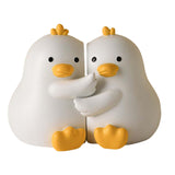 Maxbell Cute Animal Decorative Bookends Resin Animal Figurines for Cabinet Home White Duck