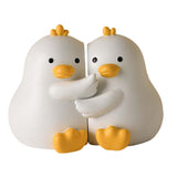 Maxbell Cute Animal Decorative Bookends Resin Animal Figurines for Cabinet Home White Duck
